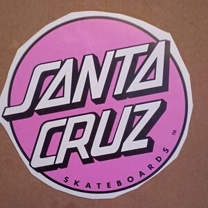 X-Large Pink with White Santa Cruz Decal Stickers